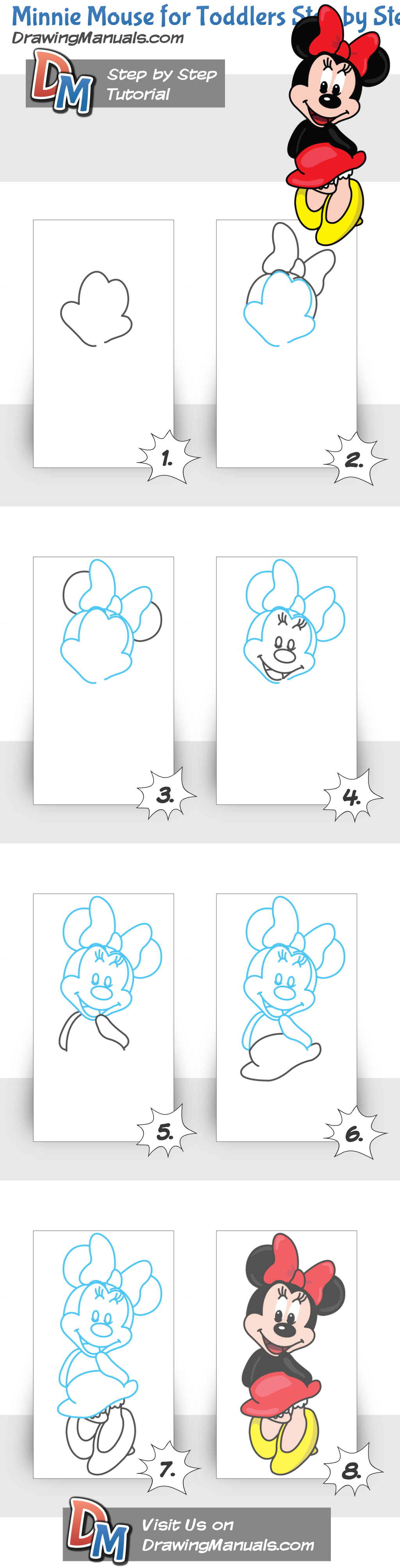 1024x4011 How To Draw Minnie Mouse Step By Step Doodles Amp Drawing