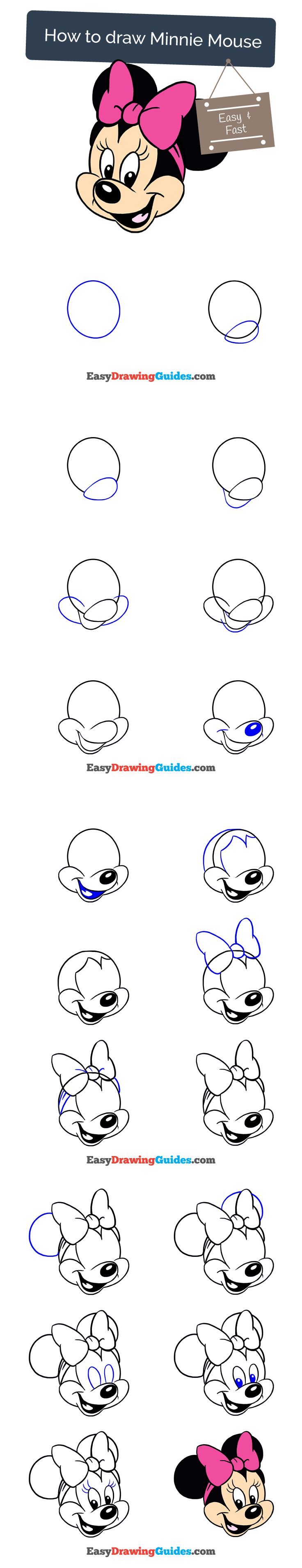 736x3810 How To Draw Minnie Mouse In A Few Easy Steps Disney Drawing