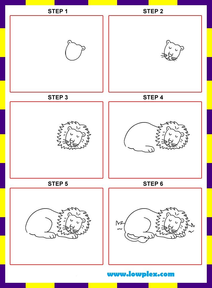 735x1000 Learn To Draw Lion For Kids