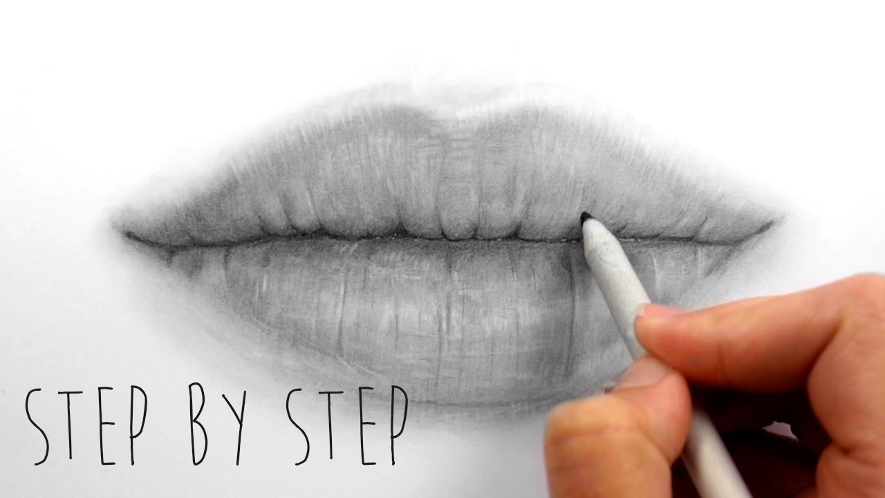 1280x720 Step By Step How To Draw Shade Realistic Lips With Graphite