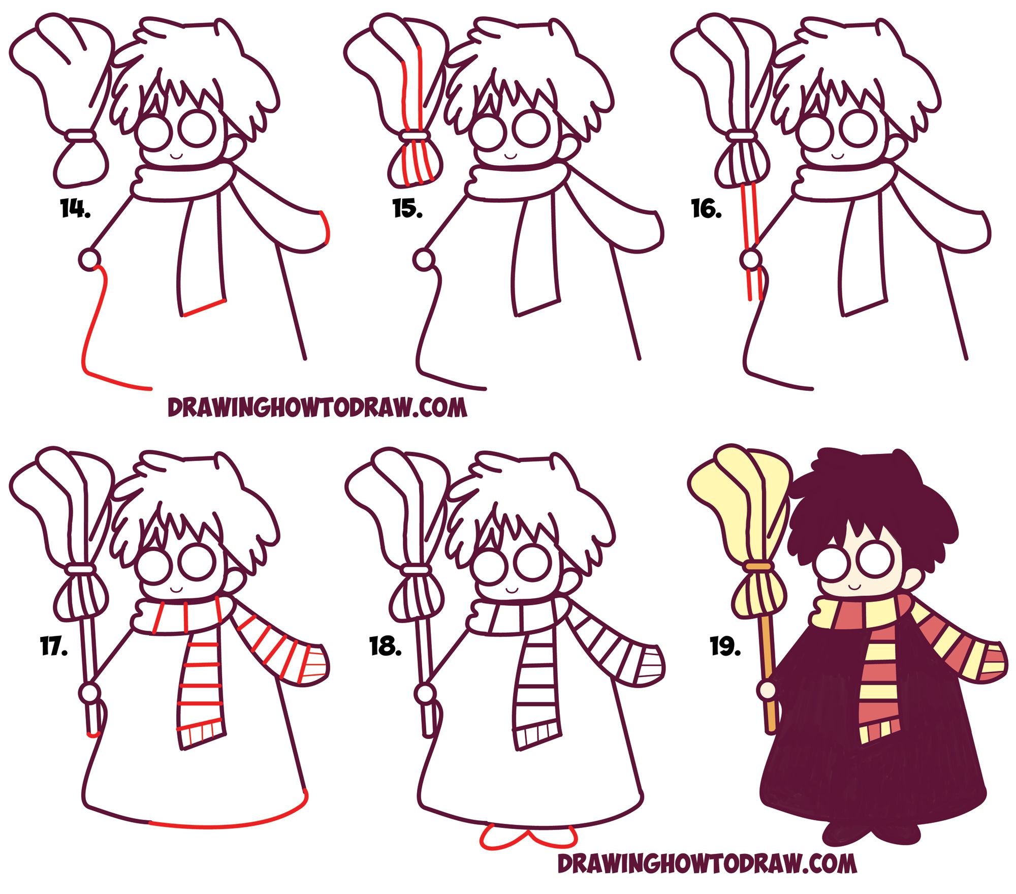 2000x1759 How To Draw Cute Harry Potter (Chibi Kawaii) Easy Step By Step