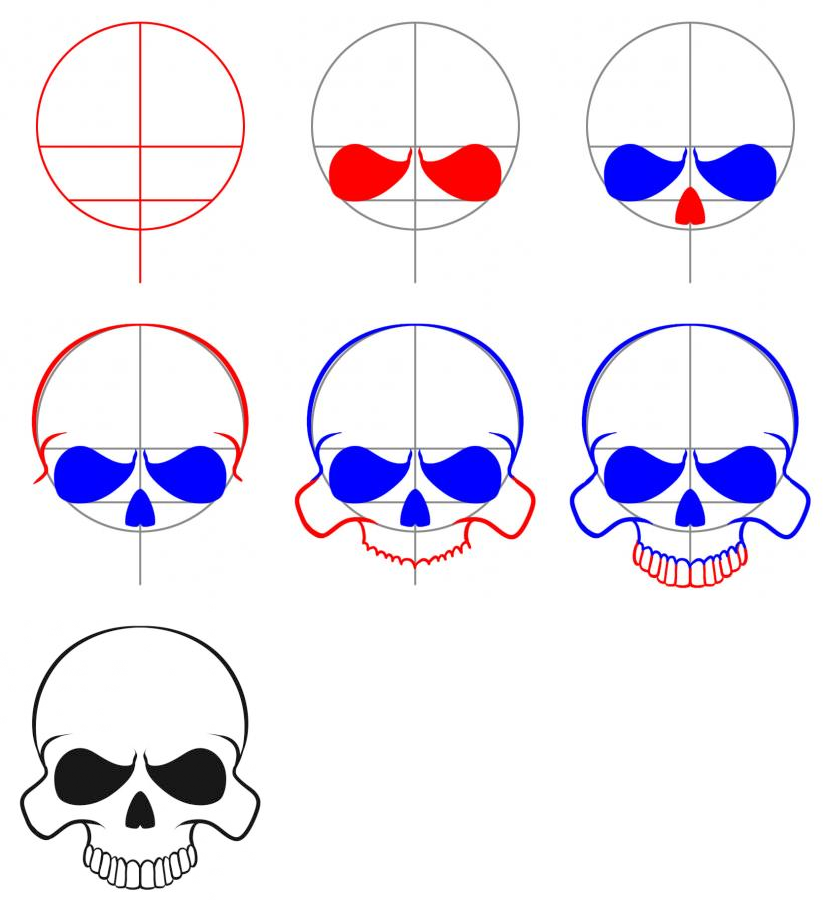 825x906 How To Draw Skulls, Draw Skulls