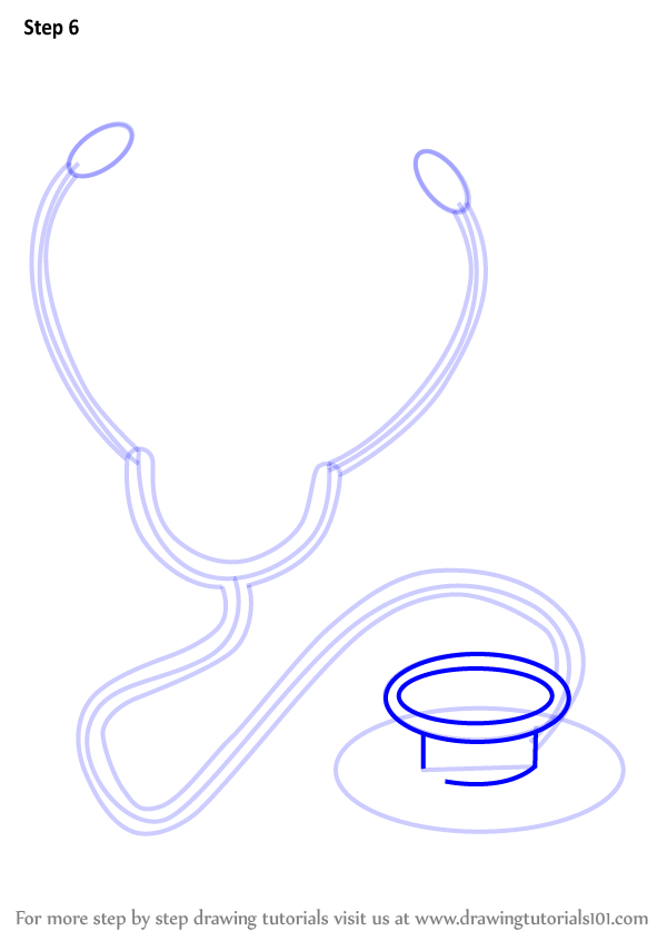 600x846 Learn How To Draw Stethoscope (Everyday Objects) Step By Step