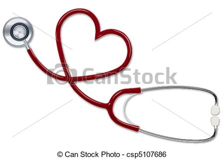 450x320 Healthy Heart. Illustration Of Stethoscope Making Shape Of Clip