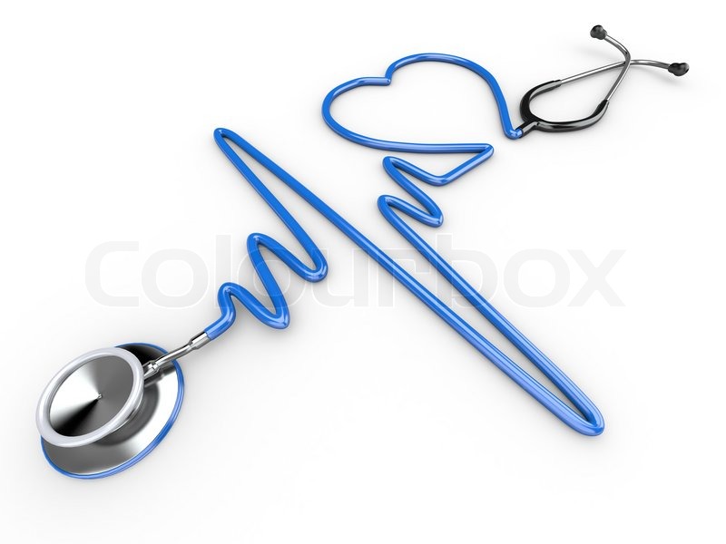 800x600 Stethoscope And A Silhouette Of The Heart And Ecg Stock Photo