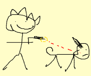 300x250 Stick Man Happy To Shoot His Stick Dog (Drawing By Ondra)