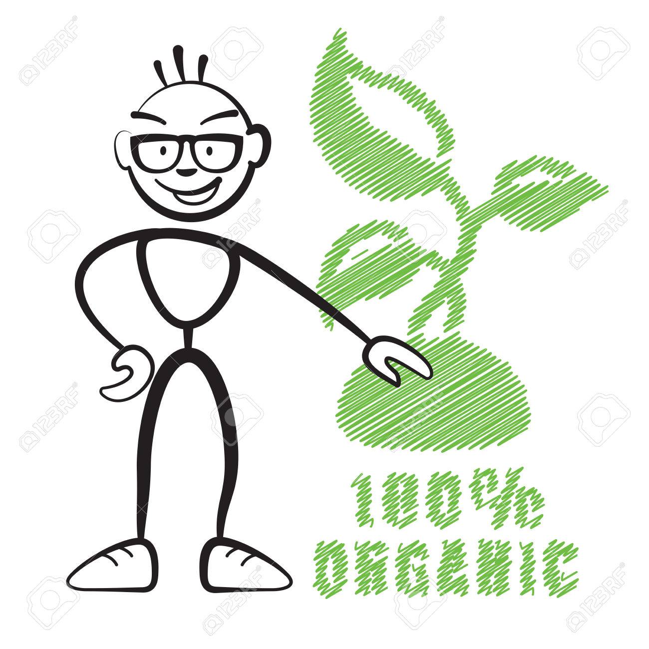 1300x1300 Stick Figure With Symbol 100% Organic, Stickman Vector Drawing