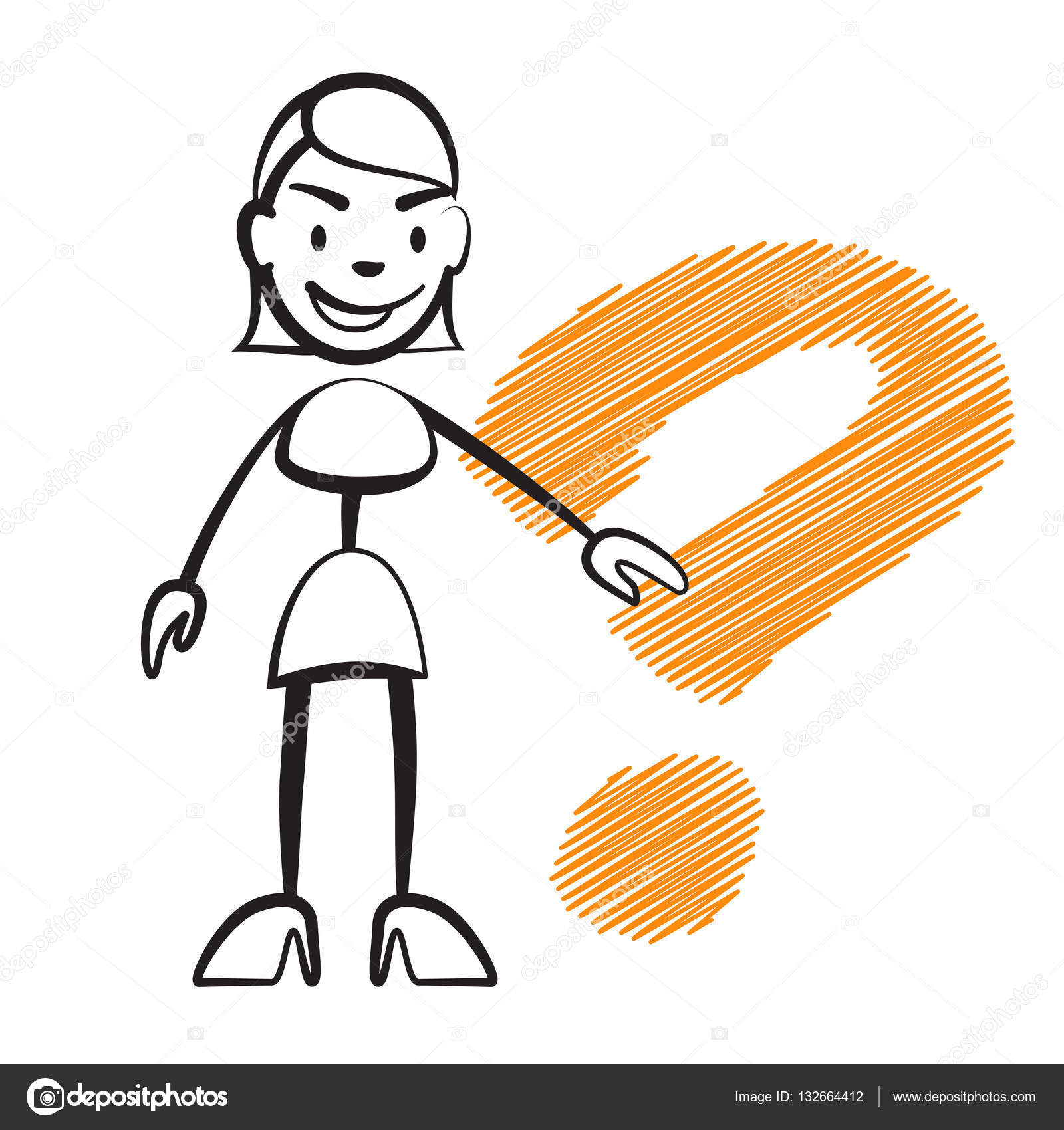 1600x1700 Stick Figure Woman With Question Mark Stock Vector Mail