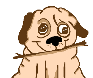 300x250 Dog Eating A Stick (Drawing By Atomicnoob)