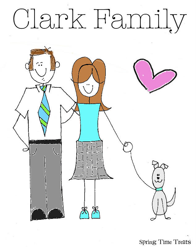 635x800 Spring Time Treats Custom Family Stick Figure Pictures