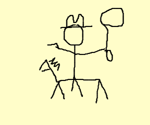 300x250 Stick Cowboy Rids Stick Horse