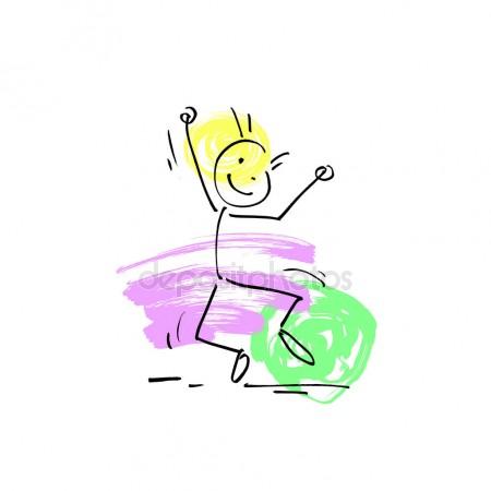 450x450 Hand Drawing Sketch Doodle Human Stick Figure Cheerful Person