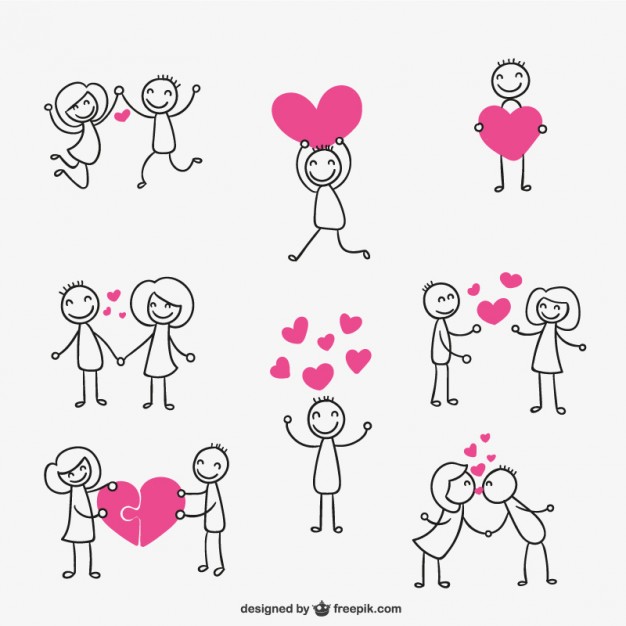 626x626 Stick Figure Couple In Love Vector Free Download