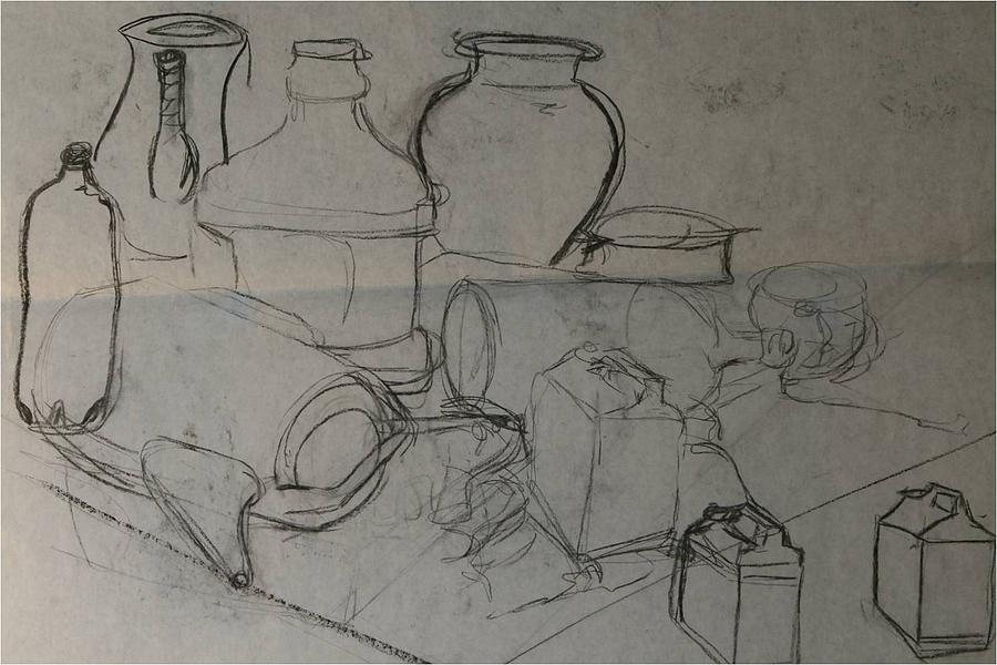 900x600 Line Still Life Drawing By Kate Padberg