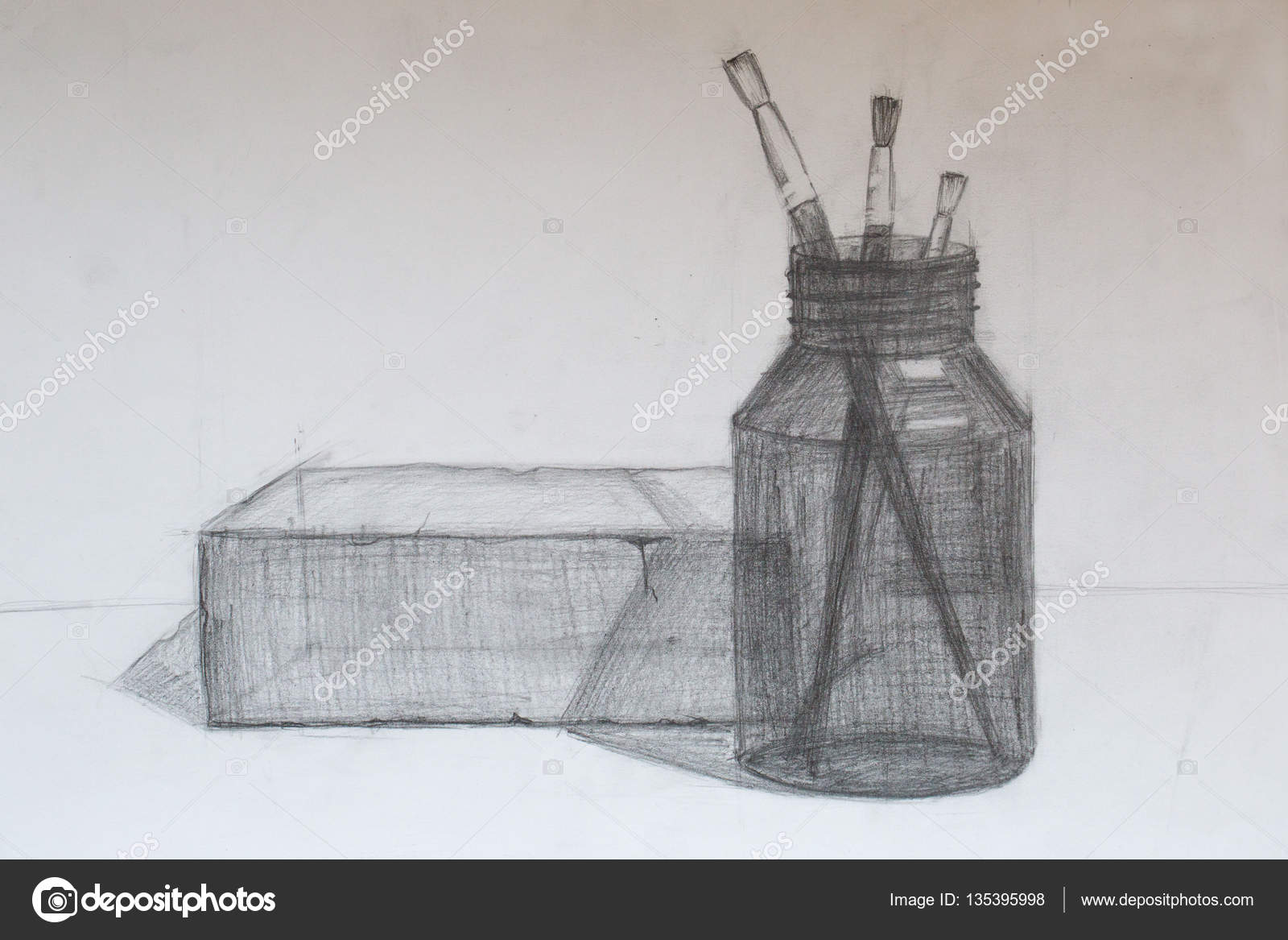1600x1167 Still Life, Pencil Drawing Stock Photo Kolodochka