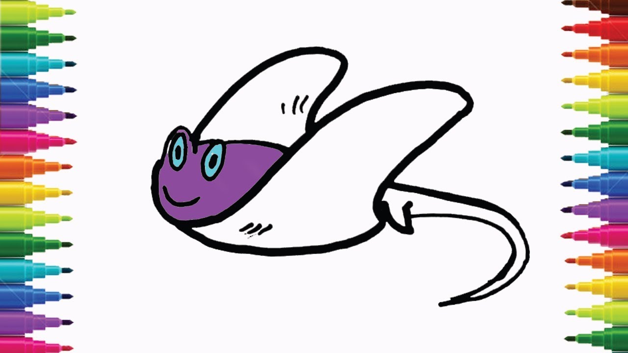 1280x720 How To Draw A Stingray Step By Step Fish Drawing For Kids