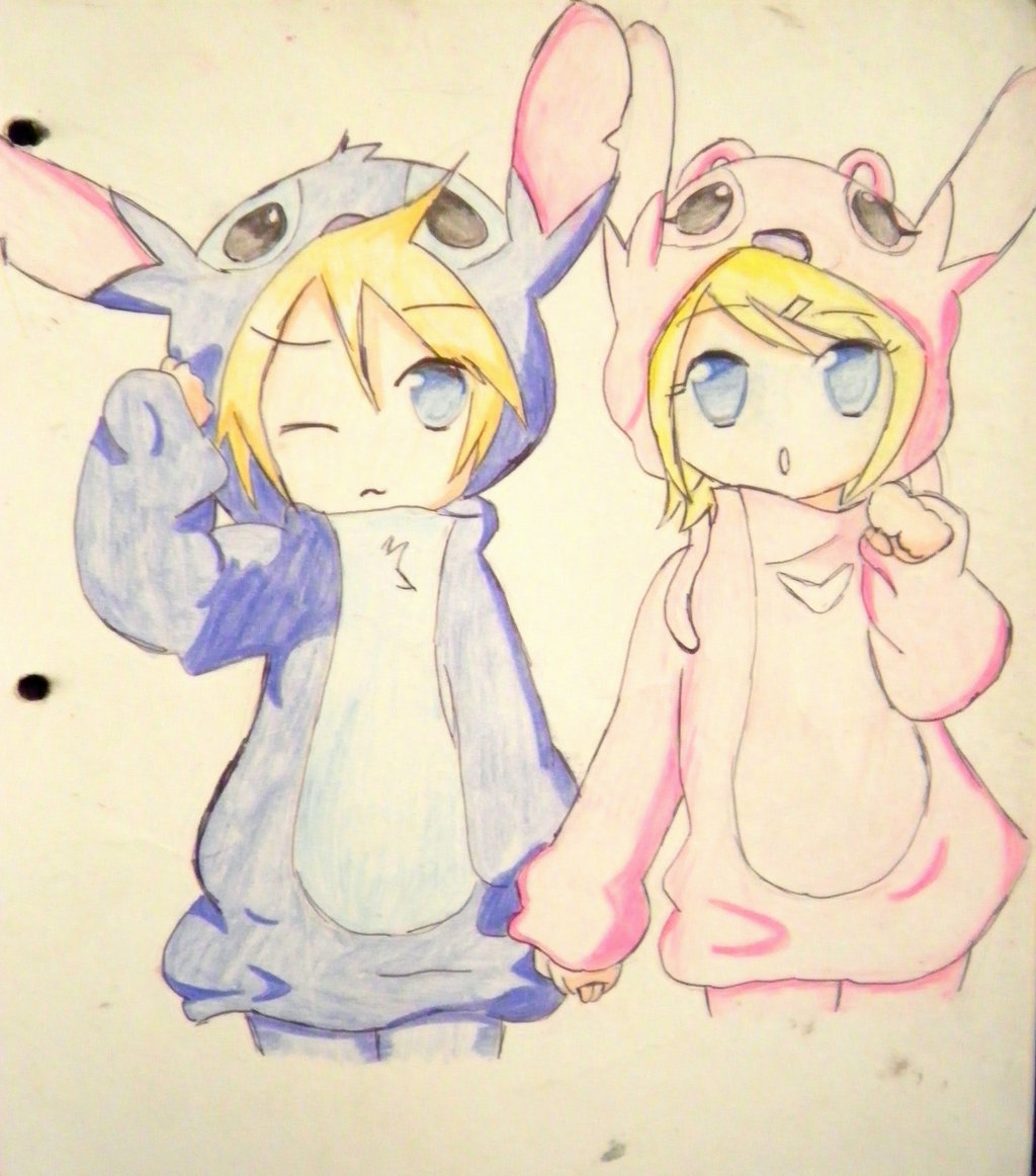 1024x1162 Rin Y Len Cosplay De Stitch Y Angel By Kary22 Cute