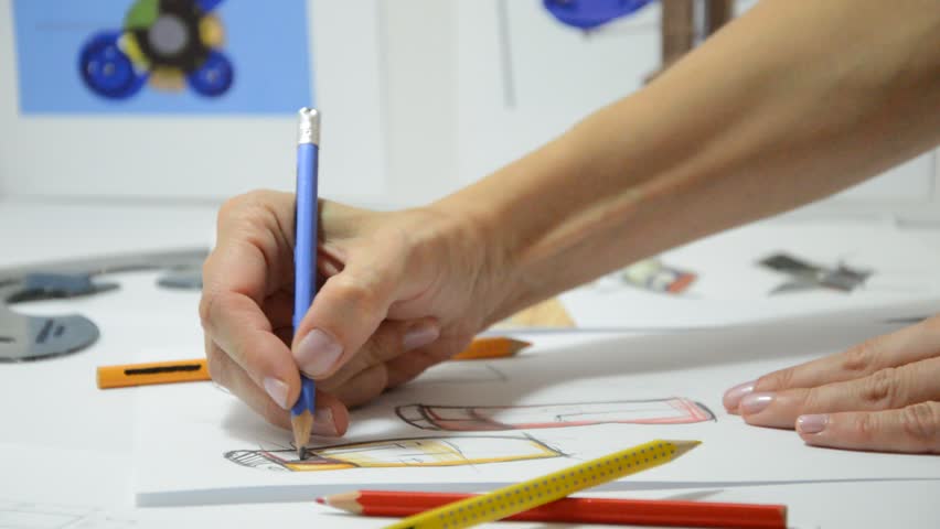 852x480 Woman Architect At Work In Her Office, Working On New Project