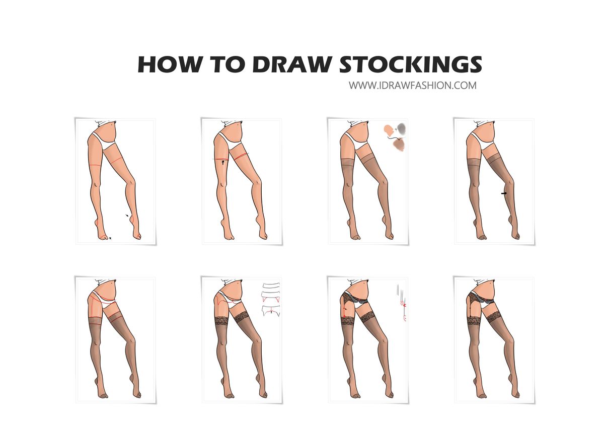1200x850 How To Draw Stockings Step By Step
