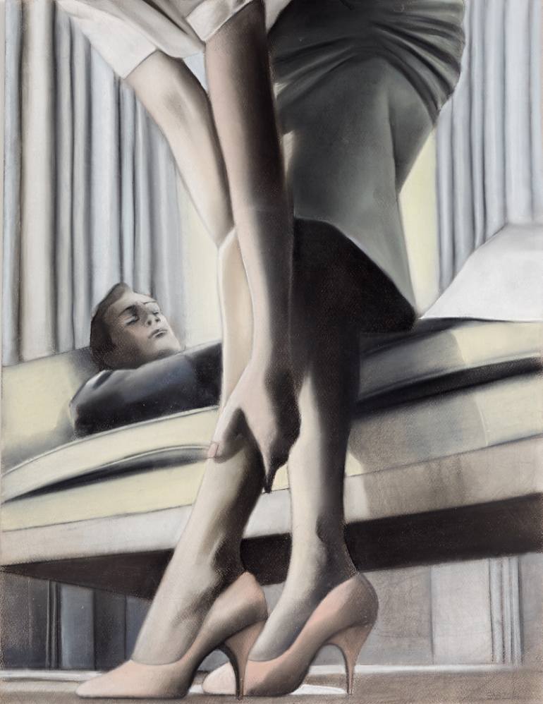 770x998 Saatchi Art Skirt Amp Silk Stockings Drawing By Edvarda A Braanaas