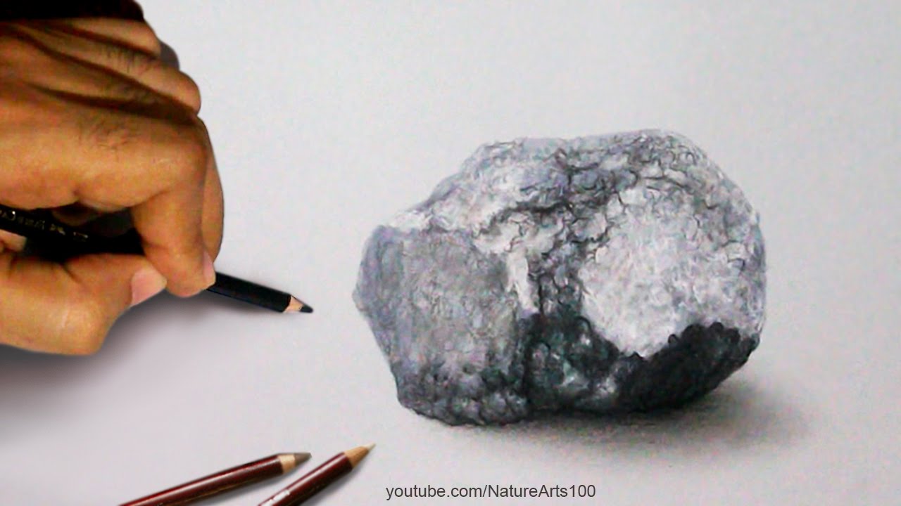 1280x720 Drawing A Stone, 3d Art On Paper, Time Lapse