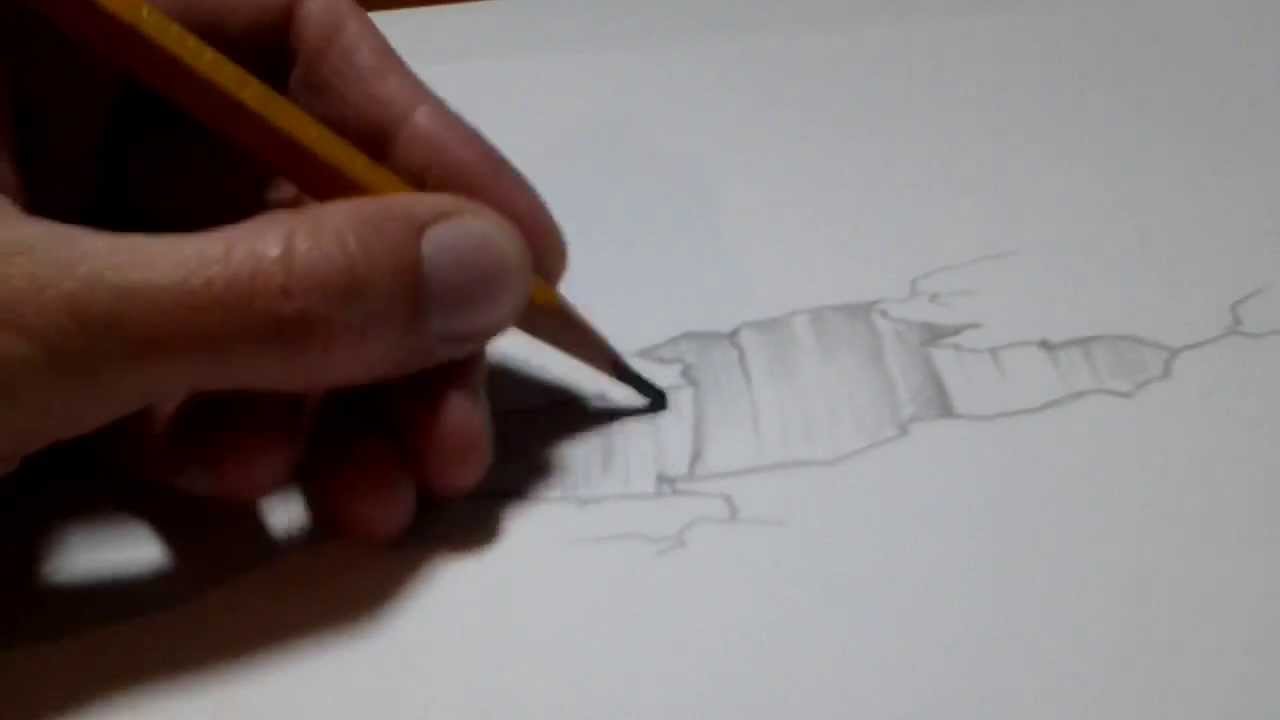 1280x720 How To Draw 3d Rock Stone Hole Illusion