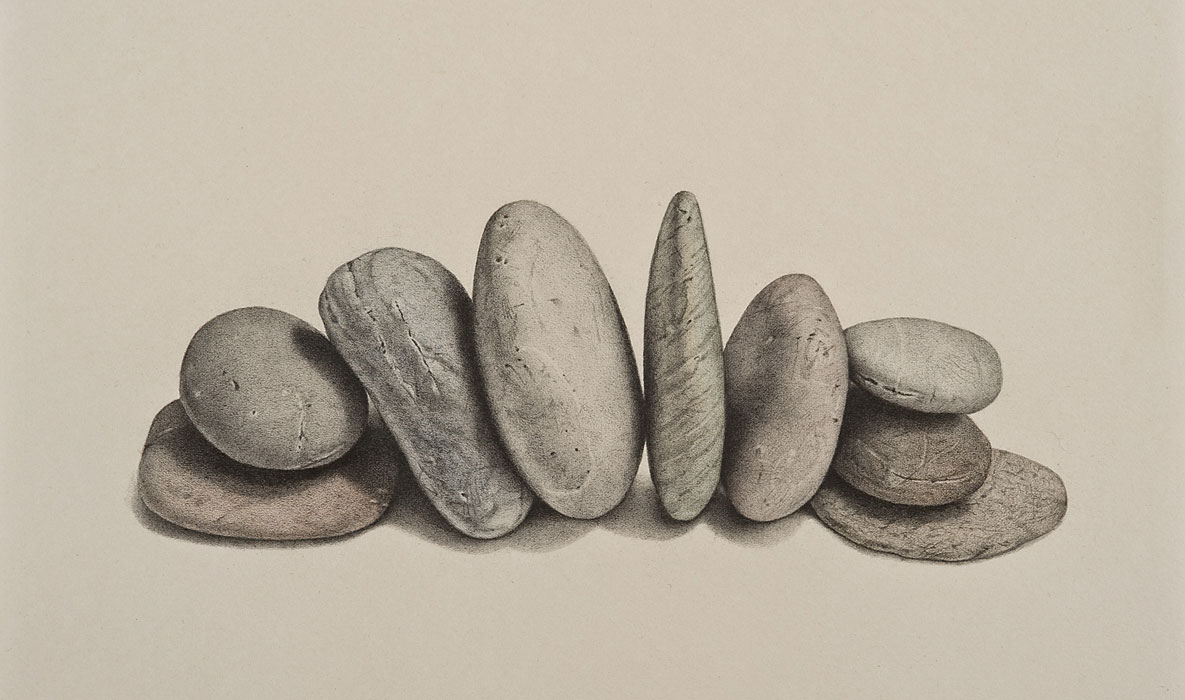 1185x700 Graphite Drawings, Colored Pencil, Stones, Still Life, Landscape
