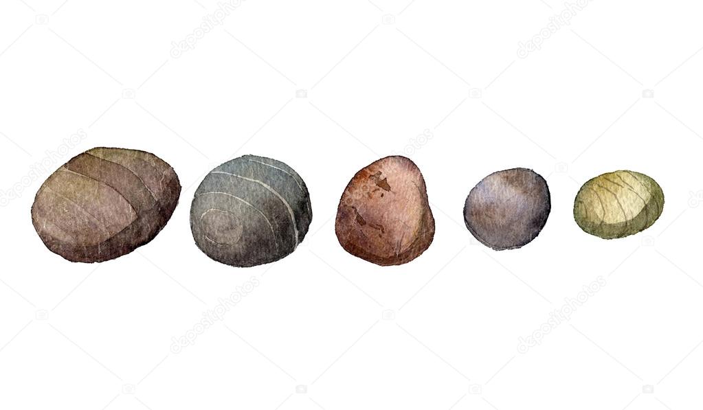 1023x597 Sea Stones Drawing In Watercolor Stock Photo Cat Arch Angel