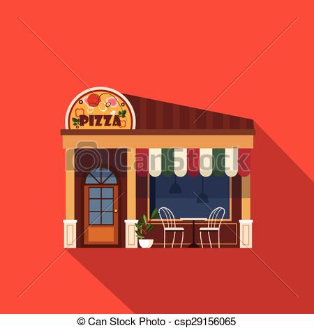 450x470 Restaurants And Shops Facade, Storefront Vector Detailed Clip
