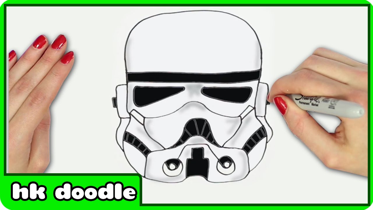 1280x720 How To Draw Star Wars Stormtrooper Helmet Step By Step Easy