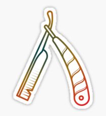210x230 Straight Razor Drawing Stickers Redbubble
