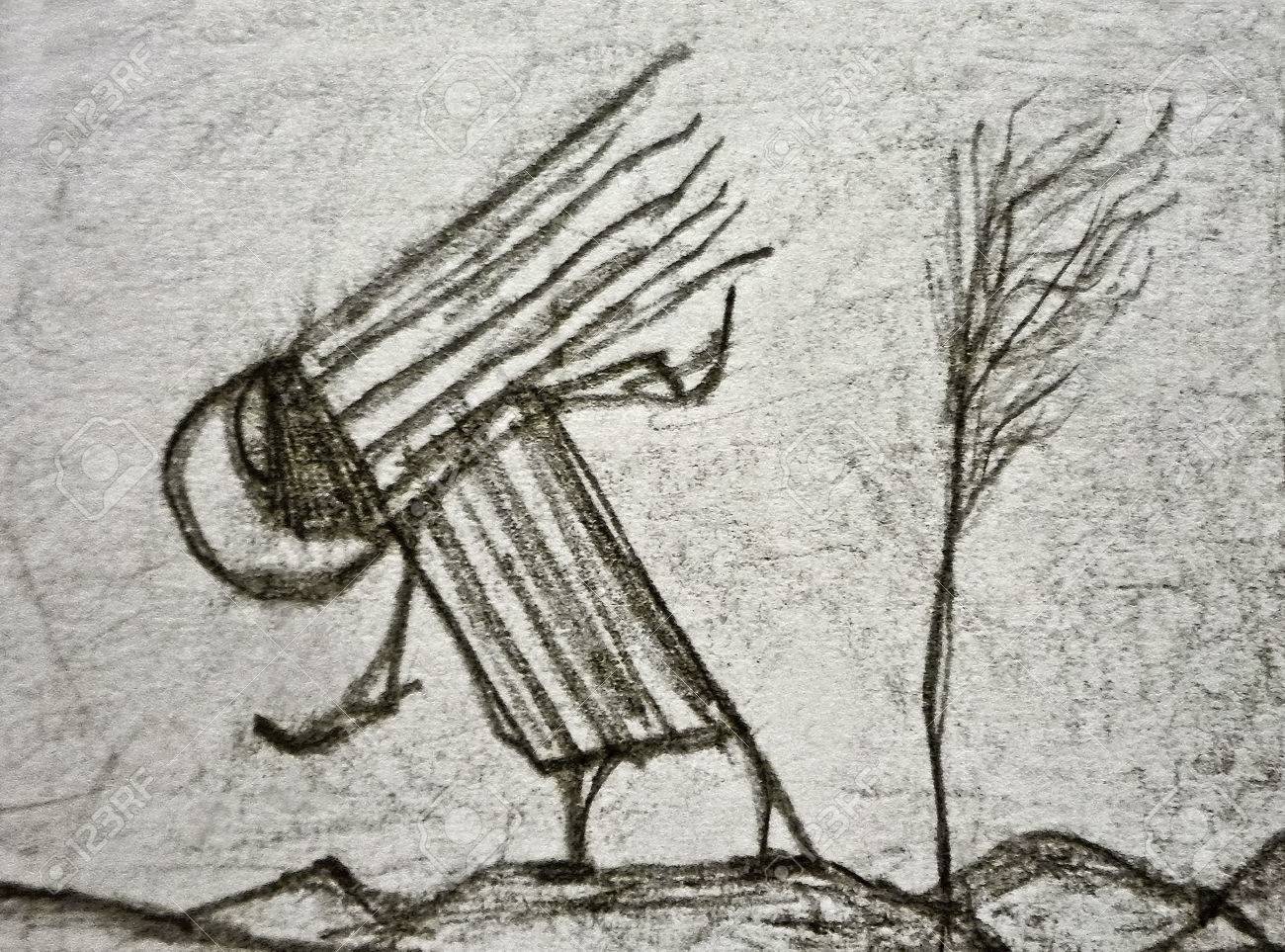 1300x963 Pencil Drawingrtwork Depictingn Strangeliennimal In