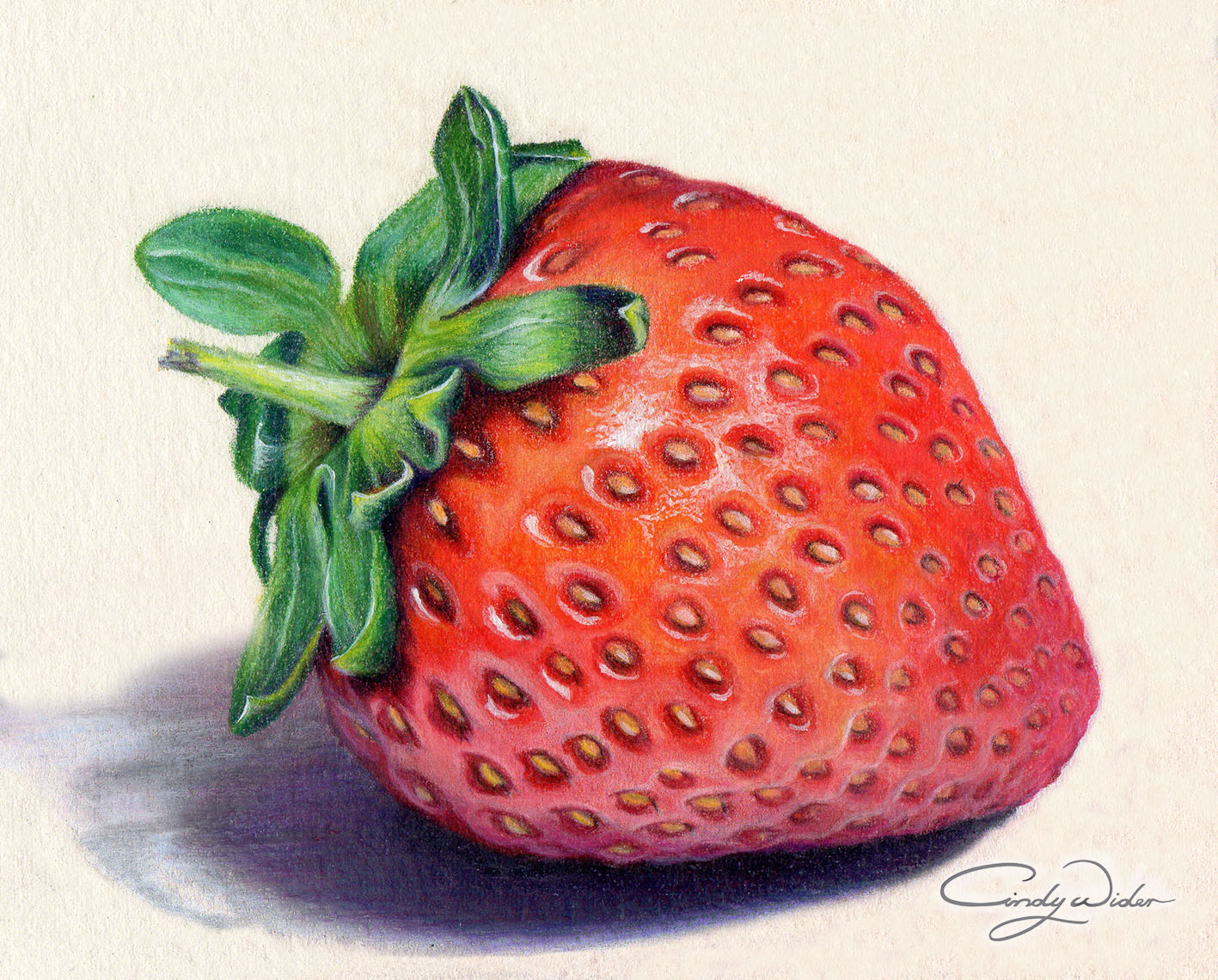 1417x1140 This Strawberry Was Created With Prismacolour Pencils On Waterford