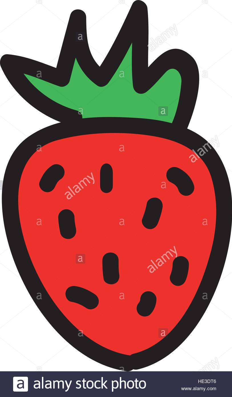 813x1390 Strawberry Fresh Fruit Drawing Icon Vector Illustration Design