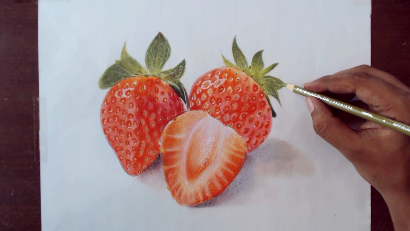 1366x768 Drawing Strawberry