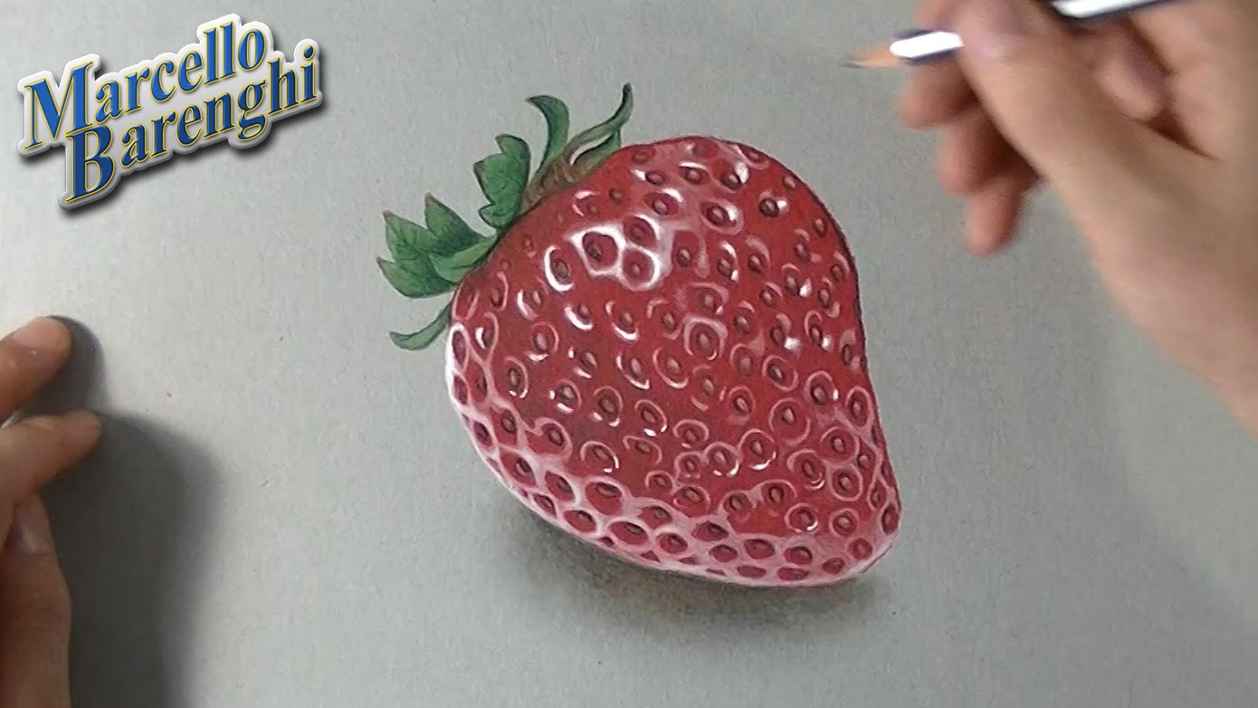 1390x782 How To Draw A 3d Strawberry