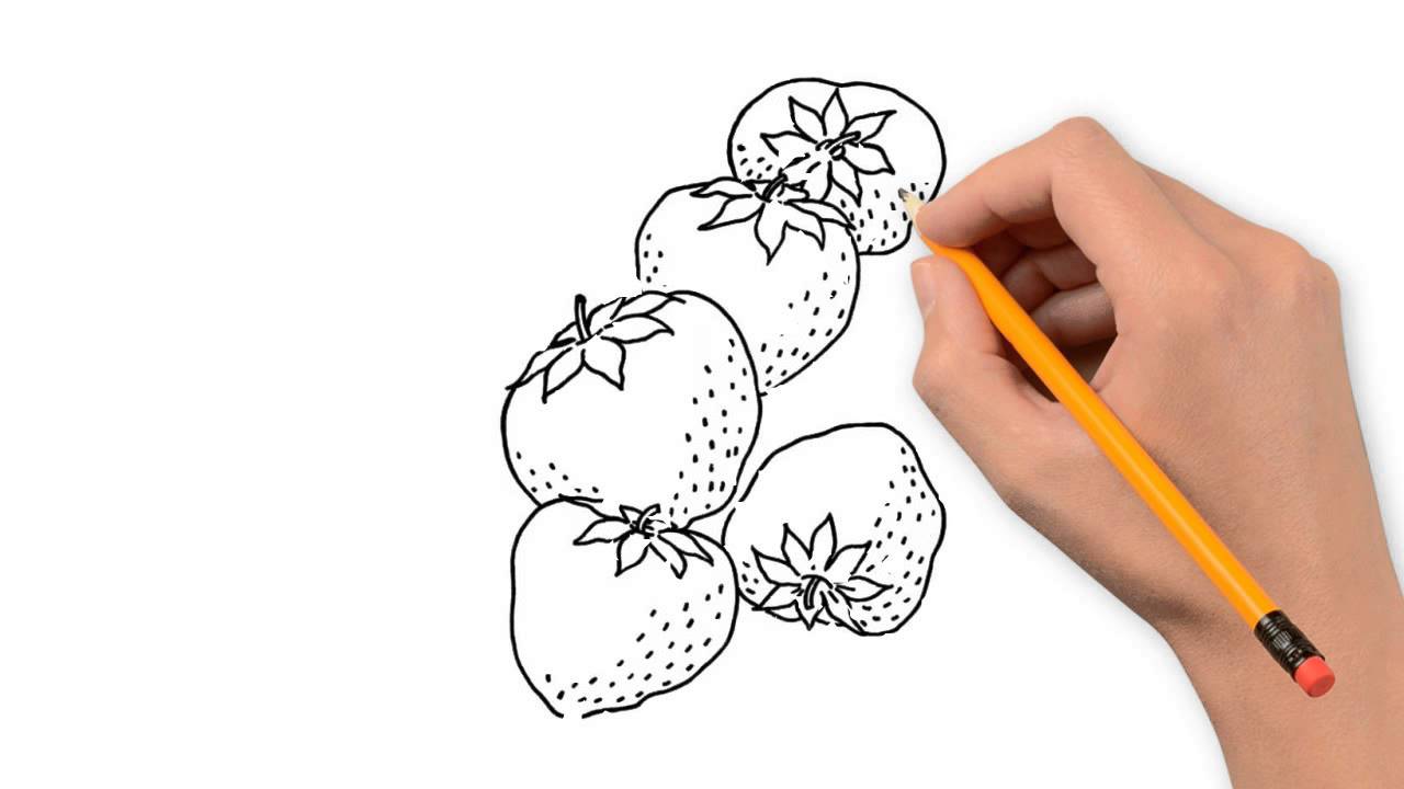 1280x720 Strawberry Nature Pencil To Draw Step By Step
