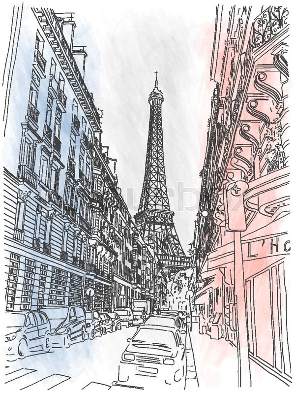 600x800 Street Of City Of Paris And View On Eiffel Tower On