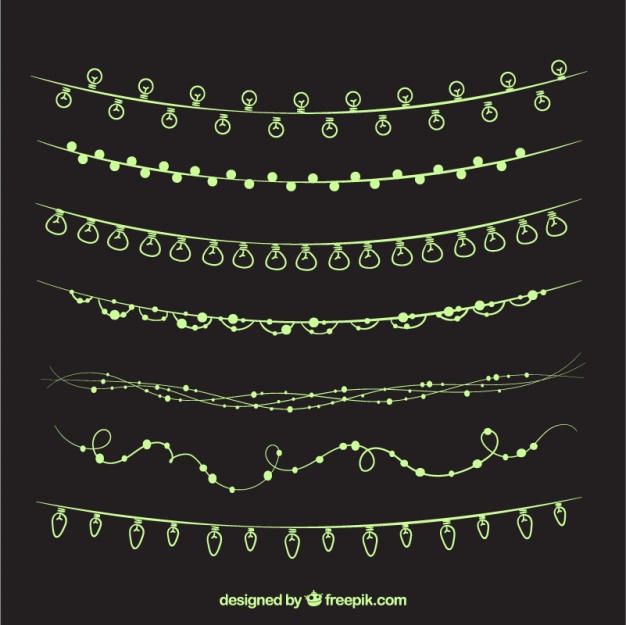 626x625 Hand Drawn String Lights Set Vector Free Download