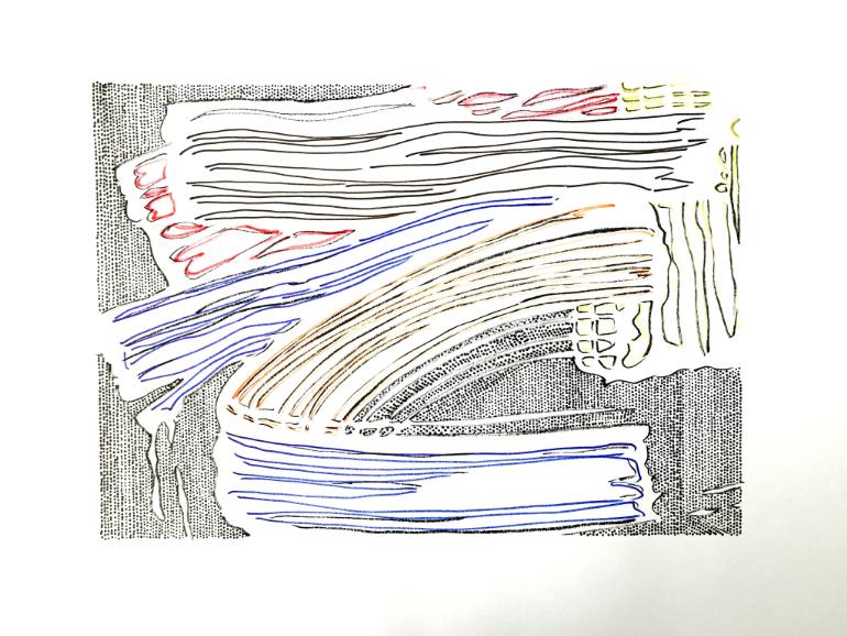 770x578 Saatchi Art Stroke I (After Lichtenstein) Drawing By Zoran Poposki