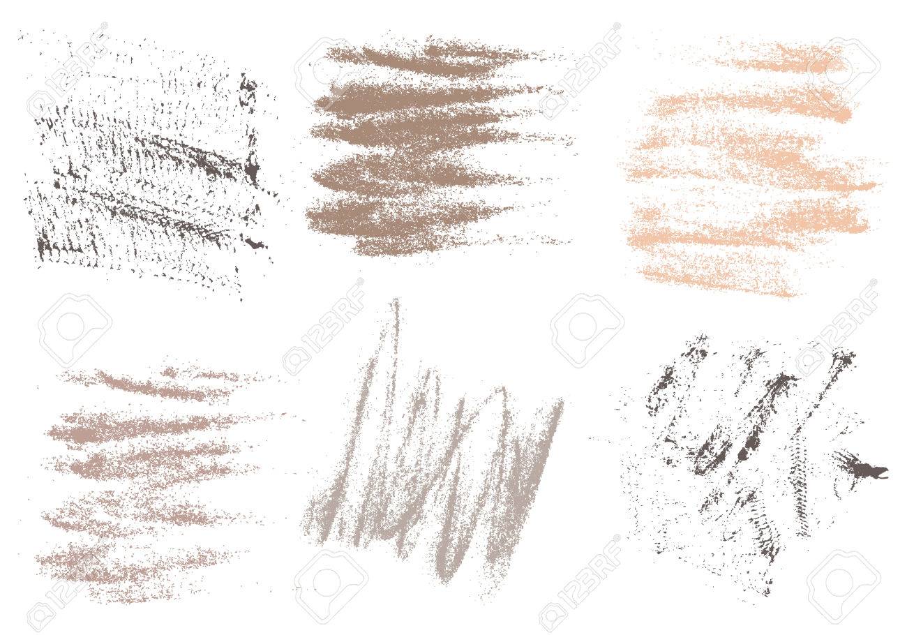 1300x910 Vector Charcoal Hand Drawing Abstract On White Background Set