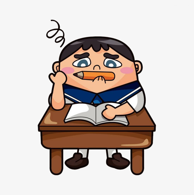650x651 A Student In Class, Cartoon Hand Drawing, Study, Attend Class