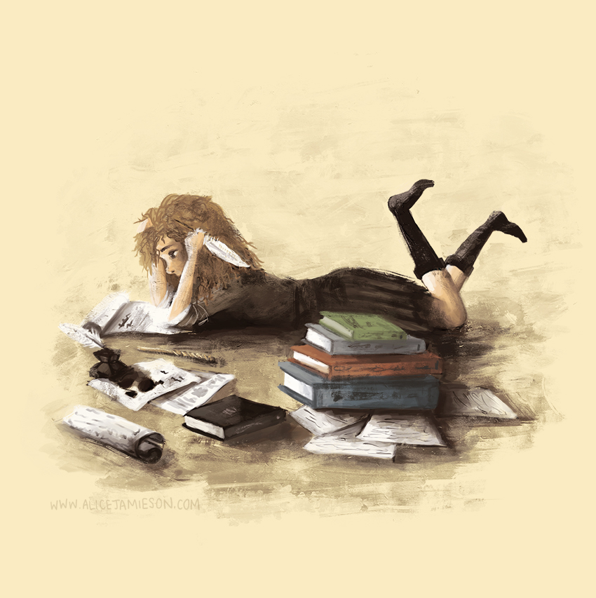 850x853 Alicejamieson My Favourite Witch Studying. A Hermione Drawing