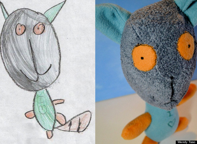 640x468 Artist Wendy Tsao Turns Children's Drawings Into Stuffed Animals