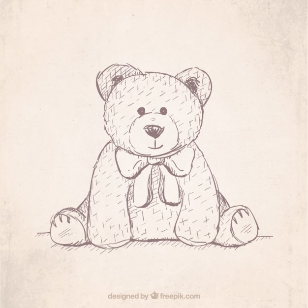 626x626 Hand Drawn Teddy Bear Vector Free Download