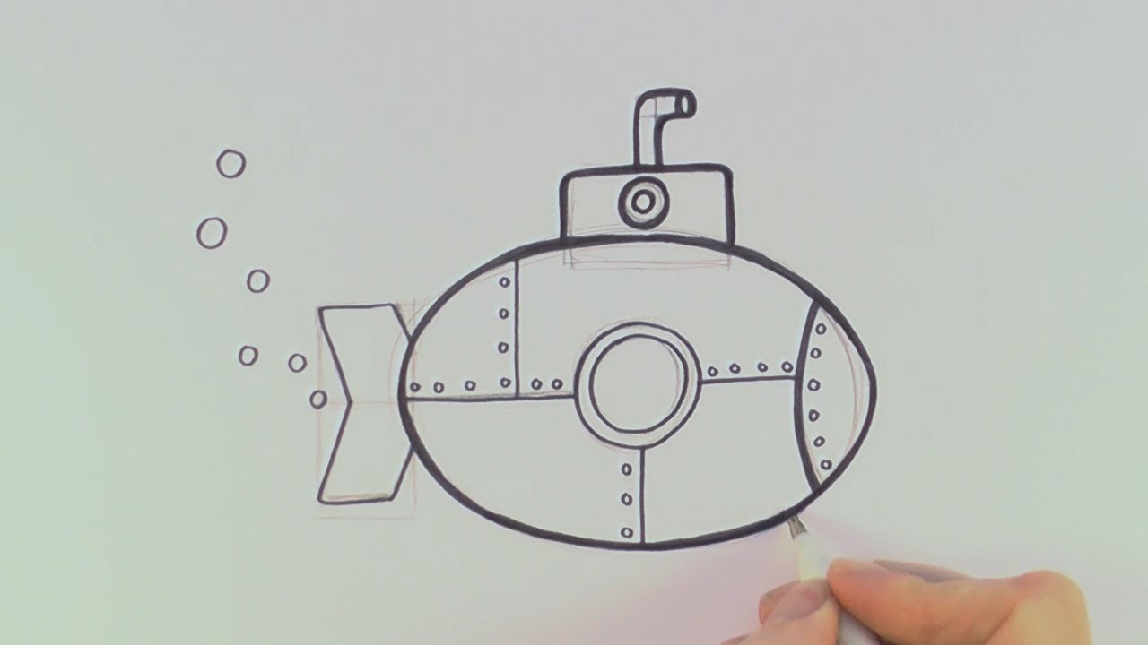 1280x720 How To Draw A Cartoon Submarine