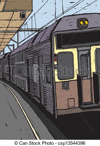 320x470 Subway Train On A Subway Platform Eps Vectors