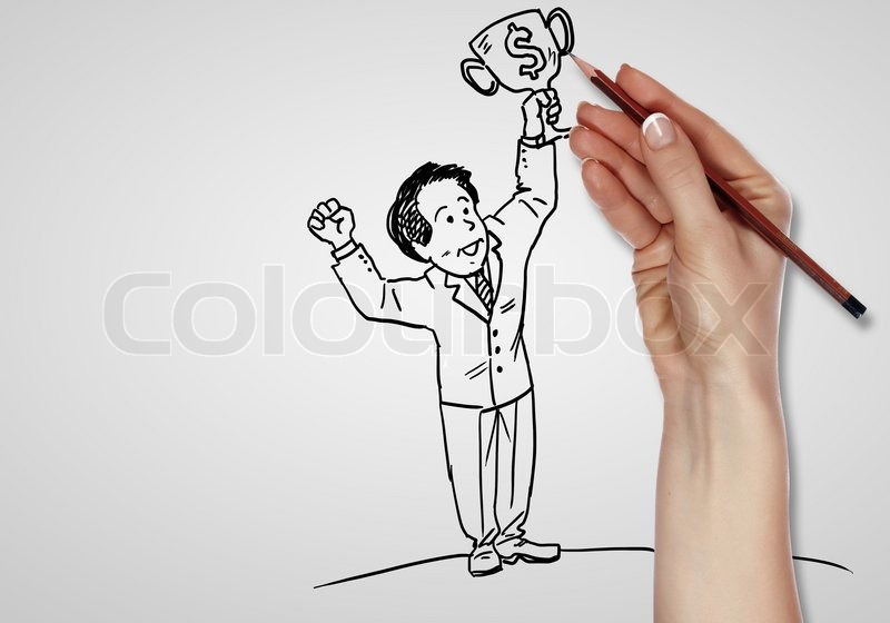 800x560 Pencil Drawing About Financial Success In Business Stock Photo