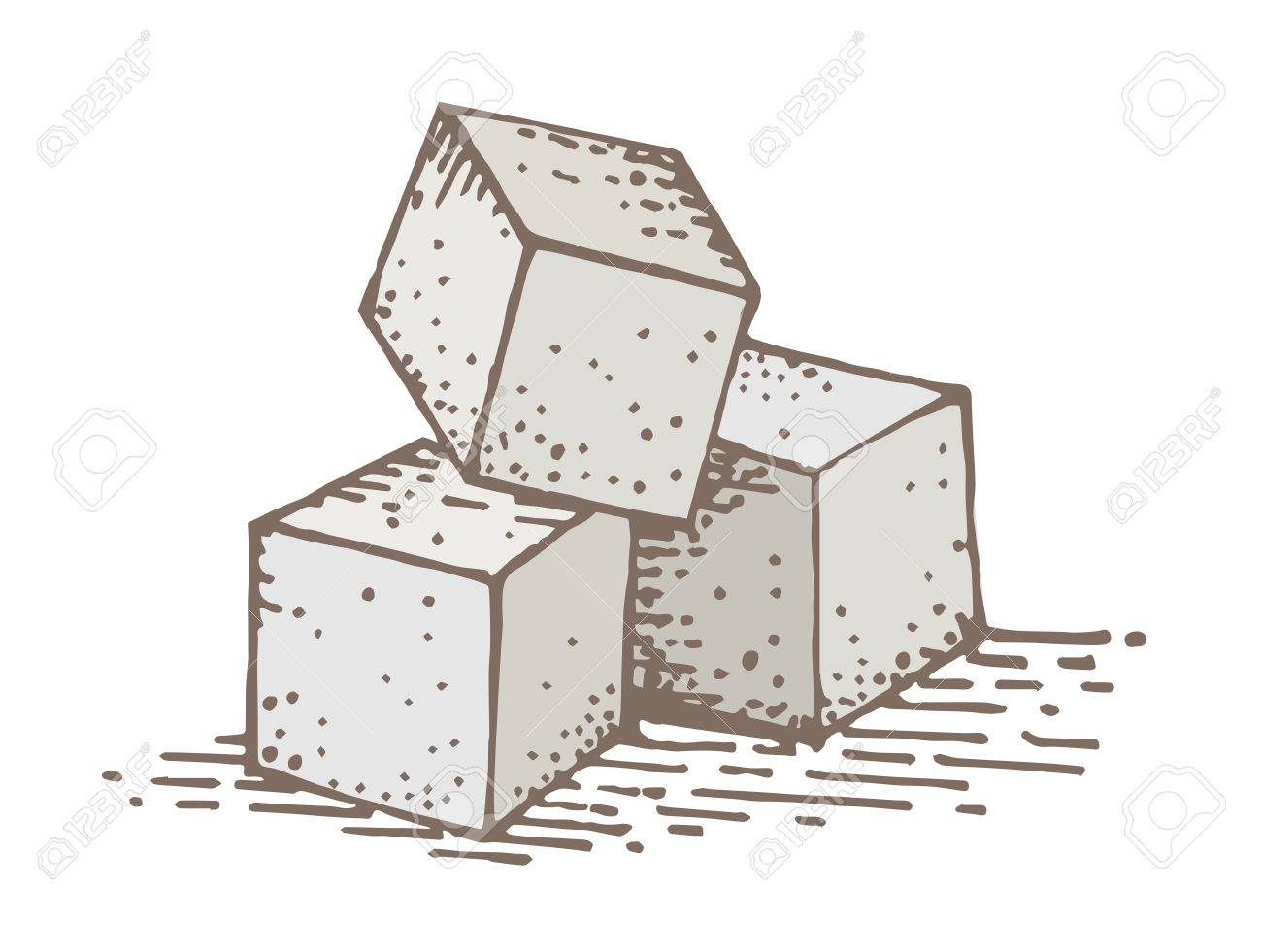 1300x981 Sugar Cube Hand Drawing In Vintage Tone Royalty Free Cliparts
