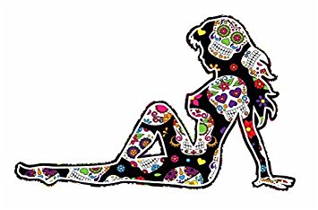 355x234 Retro Sexy Pin Up Pinup Girl With Gothic Mexican Sugar Skull